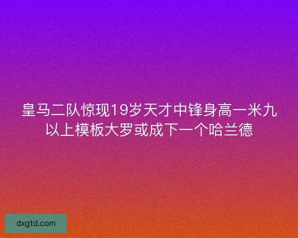 皇马二队惊现19岁天才中锋身高一米九以上模板大罗或成下一个哈兰德