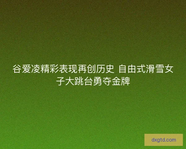 谷爱凌精彩表现再创历史 自由式滑雪女子大跳台勇夺金牌